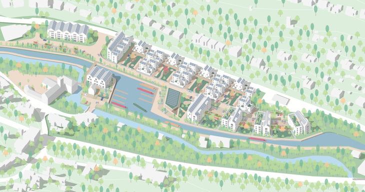 Artist's impressions show how Brimscombe Port could look after its redevelopment.
