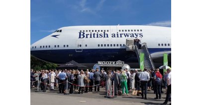 Business leaders and partners of GFirst LEP gathered in the sunshine to enjoy refreshments, networking and food by Cheltenham's Whoozy Pig, beside the venue for the local enterprise partnership's annual event - Cotswold Airport's Boeing 747.