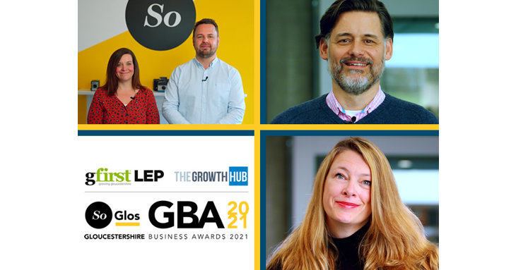 Welcome to the all-new SGGBAs. From left to right, Michelle Fyrne and James Fyrne, SoGlos, David Owen, GFirst LEP and Alex Cottrell, The Growth Hub.