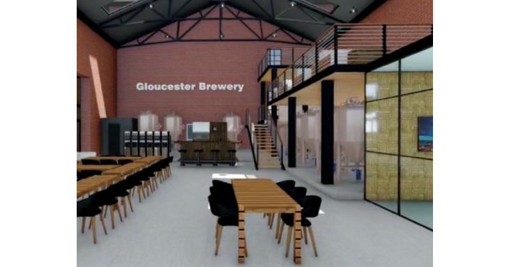An artist's impression of how Gloucester Brewery's new taproom at the city's Docks will look post conversion.