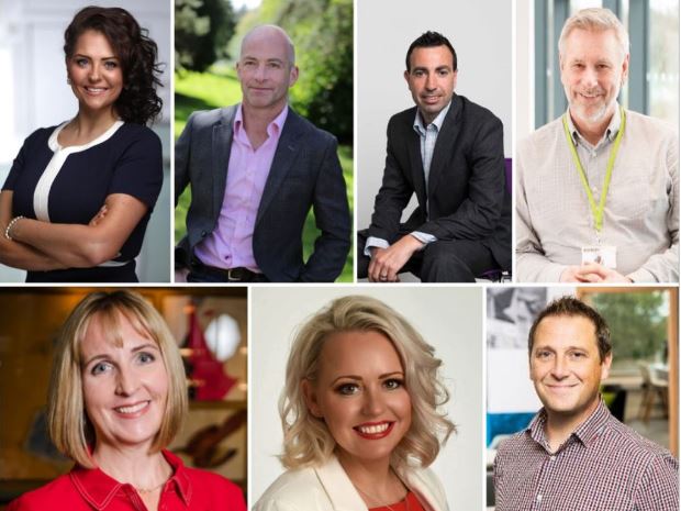 From left to right, from the top Natalie Bell, Ben Ramsay, Andy Bates, Peter White, Lindsey Young, Nicola Bird and Rob Jenkins.