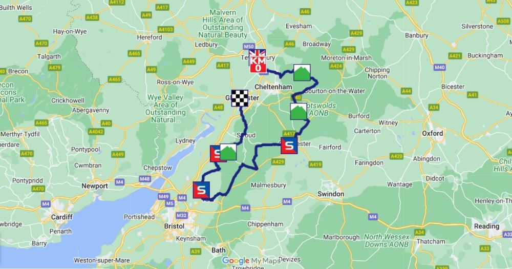 tour of britain route through gloucestershire